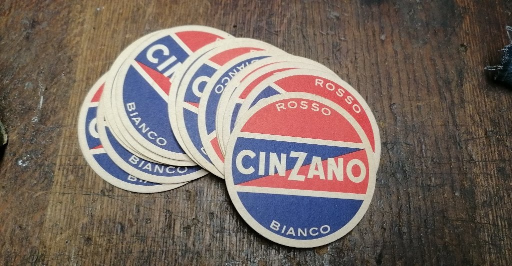Vintage Cinzano onderzetter, Verzamelen, Merken en Reclamevoorwerpen, Verzenden, Zo goed als nieuw, Overige typen