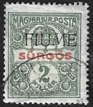 1 Postzegel Fiume 1918 Krantenzegels, met opdruk Surgös, Enlèvement ou Envoi, Affranchi