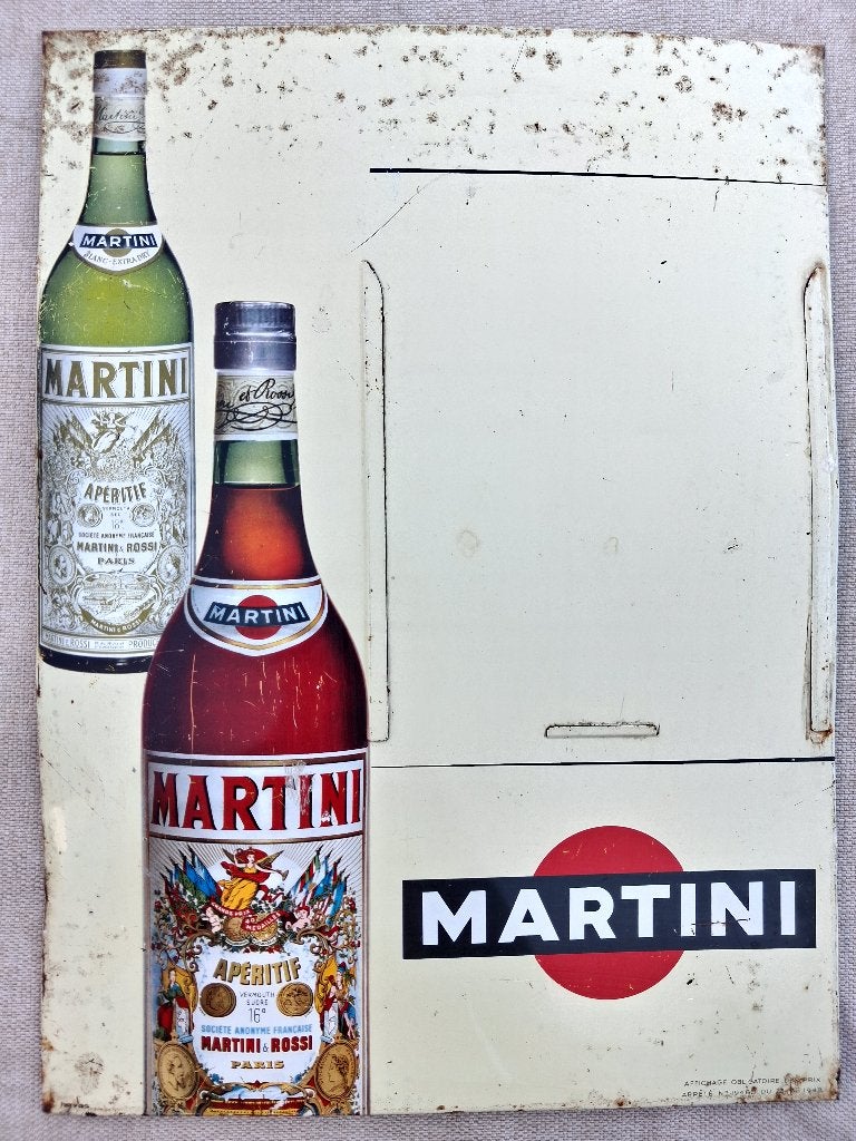 Vintage reclamebord MARTINI 1948, Ophalen of Verzenden, Gebruikt, Reclamebord