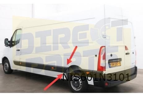 Nissan/Renault/Opel stootlijst zijwand achter Links (voor he, Nissan, -, Verzenden, -
