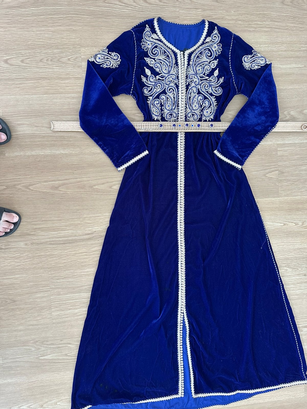 Caftzn en velours + ceinture, Vêtements | Femmes, Habits de circonstance, Enlèvement, Porté, Bleu, Autres types