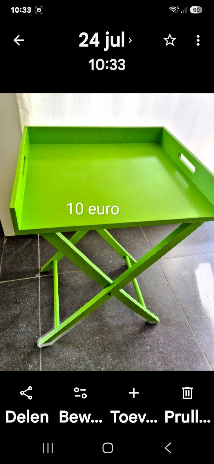 dientafeltje, Ophalen