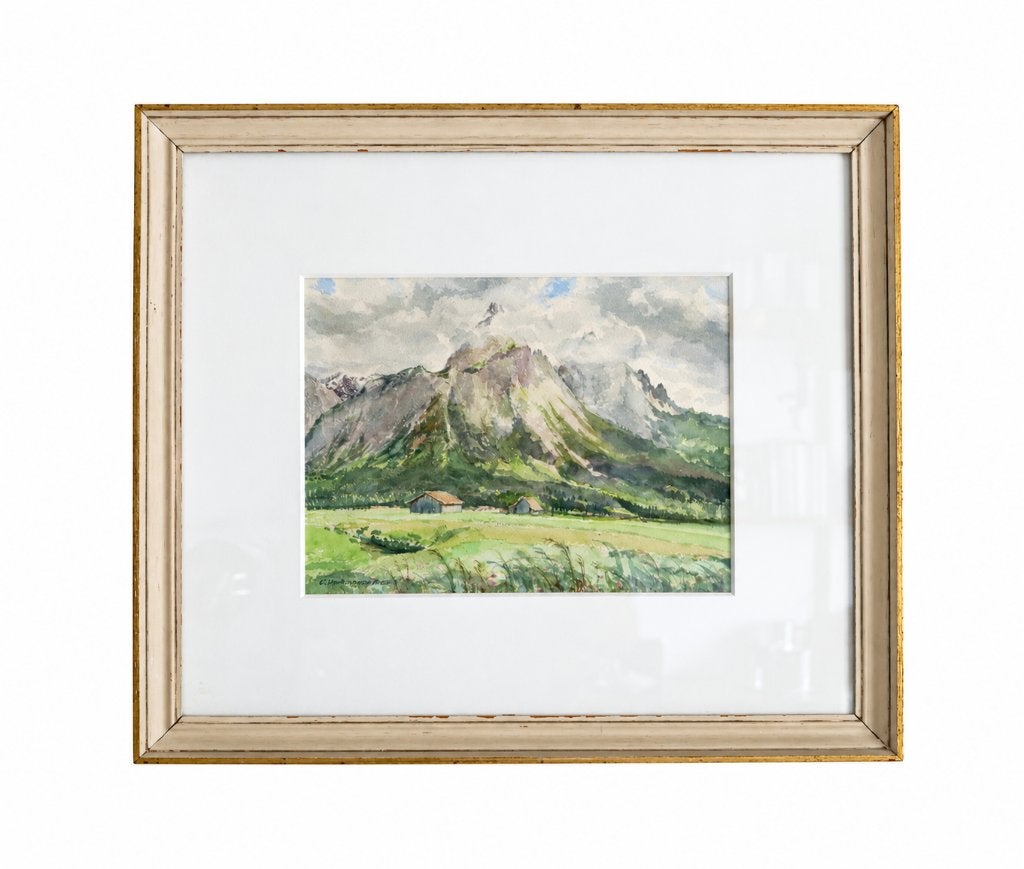 Aquarel schilderij J verbruggen franck, Antiquités & Art, Enlèvement, Encadré, Aquarelle, Paysage