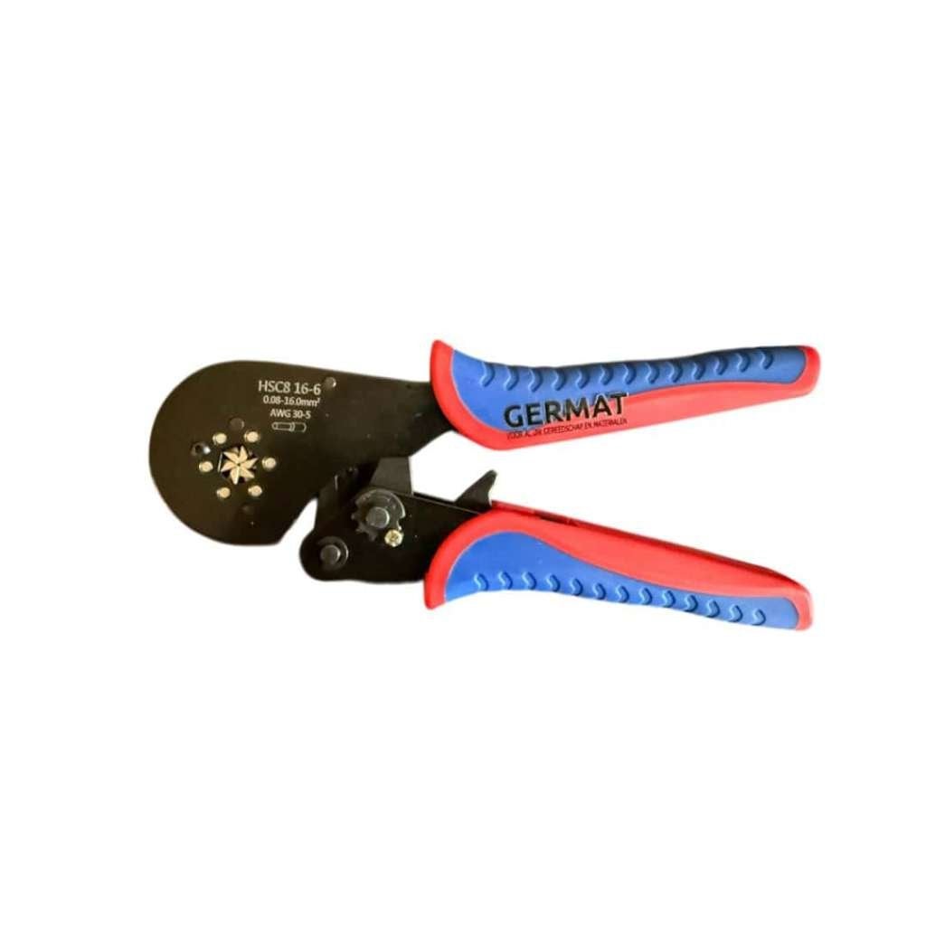 Pince à sertir pour embouts de fil Germat, Enlèvement ou Envoi, Neuf, Poignée souple, Bleu