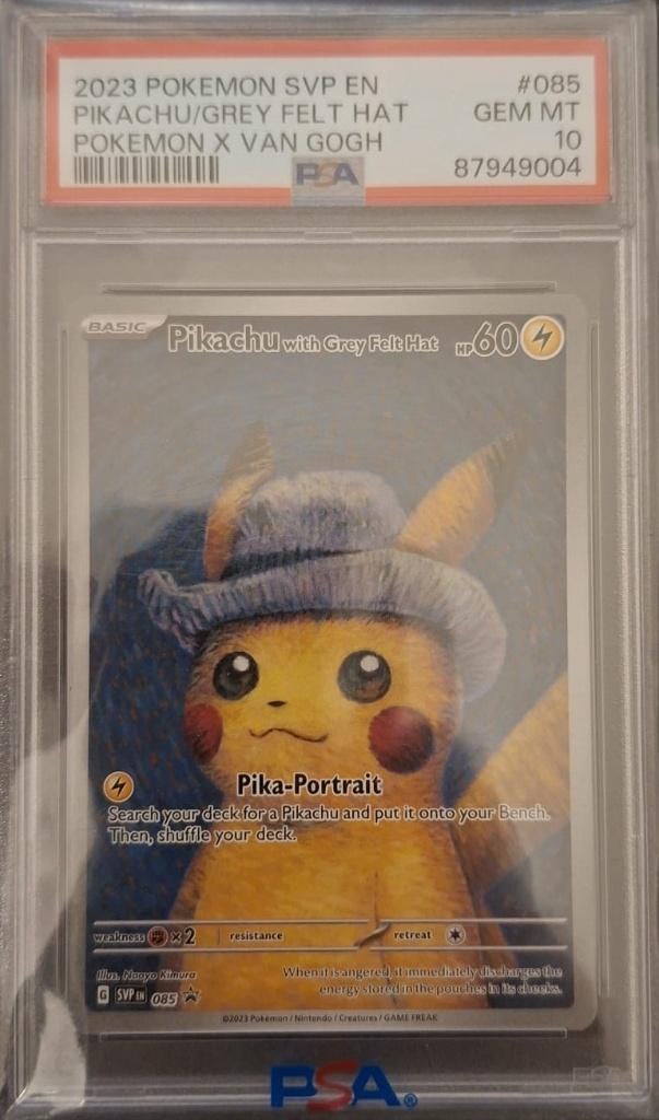 PSA 10 Pikachu with Grey Felt Hat – Van Gogh Pokémon Promo, Hobby en Vrije tijd, Verzamelkaartspellen | Pokémon, Ophalen of Verzenden