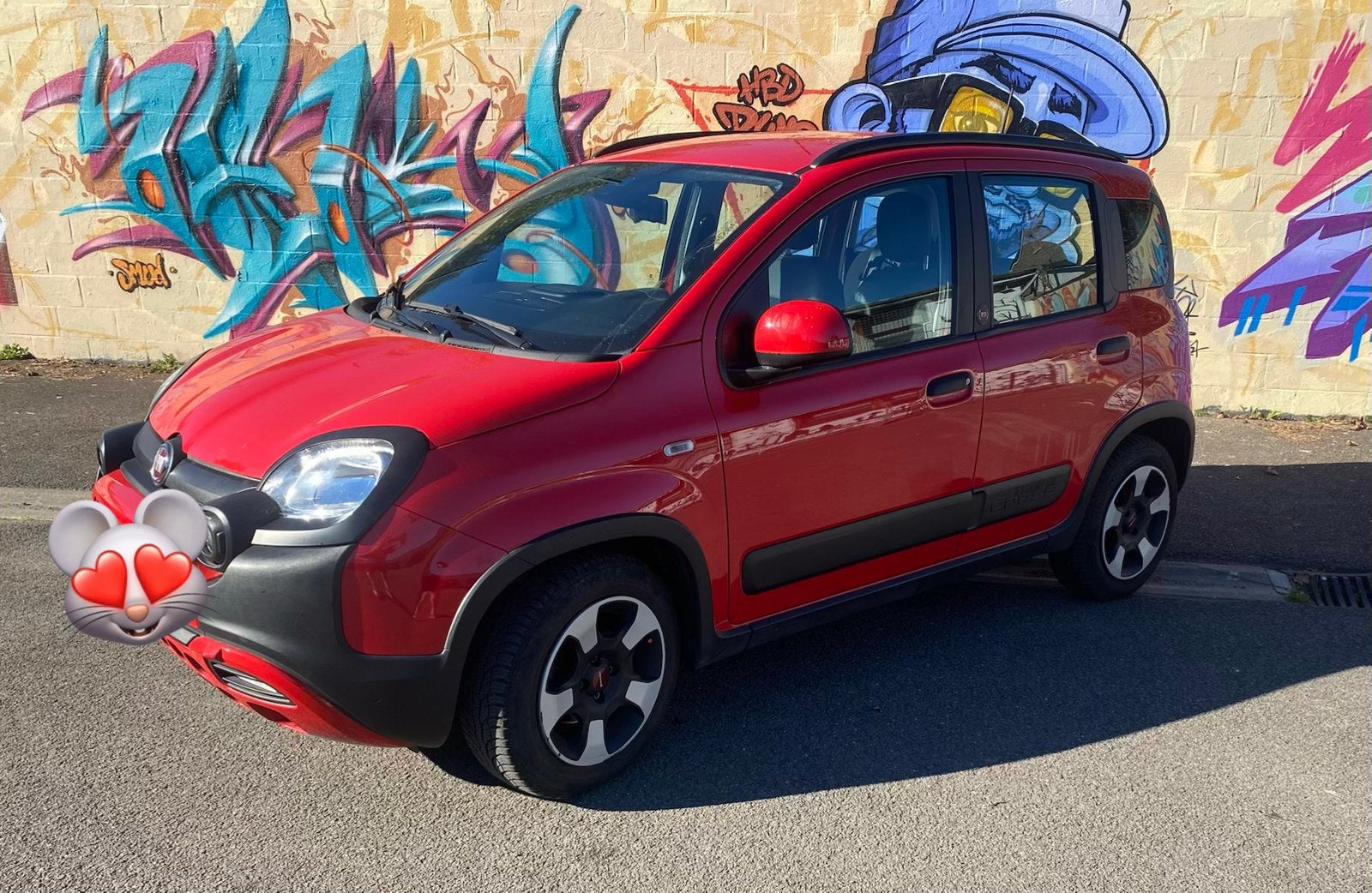 Fiat Panda Red Cross hybride 2022, Auto's, Voorwielaandrijving, Stof, Zwart, Panda