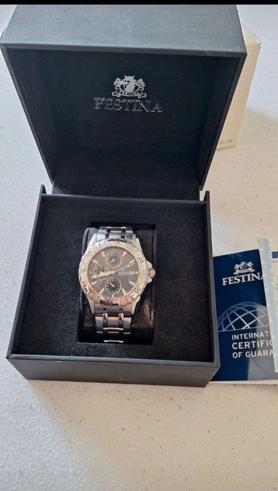 Festina multifunctioneel quartzhorloge, Overige merken, Staal, Staal, Ophalen of Verzenden