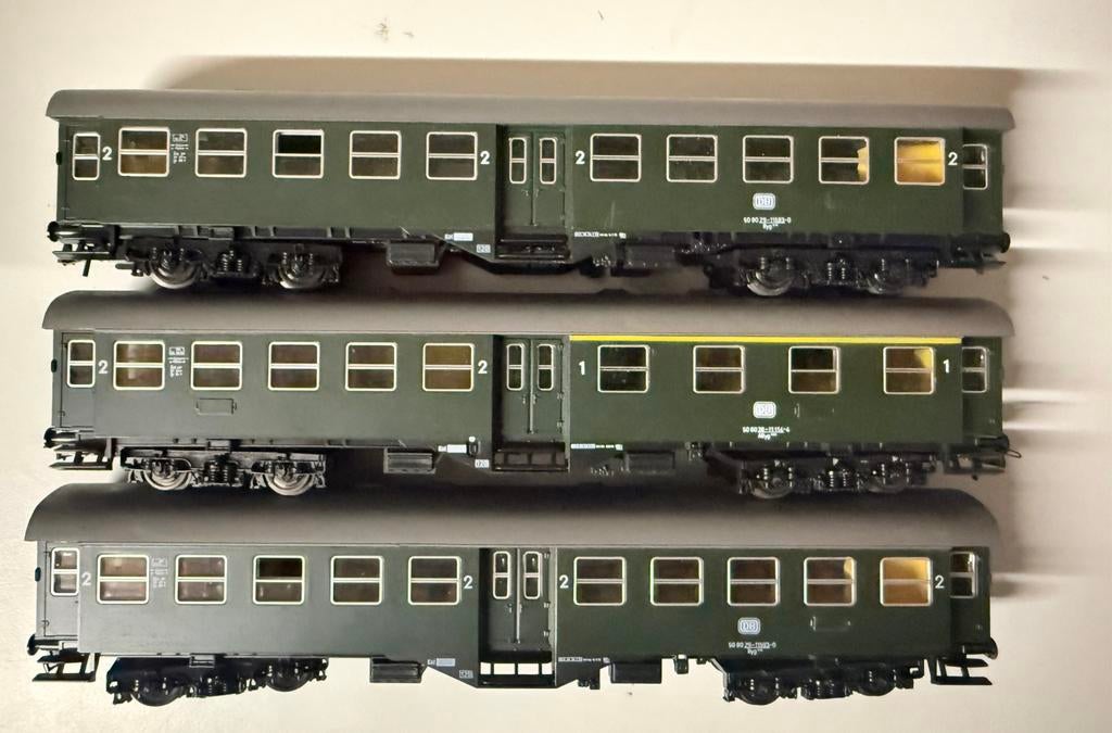 3 Roco personenwagons 4252 Umbauwagen, Ophalen of Verzenden, Zo goed als nieuw, Wagon, Roco