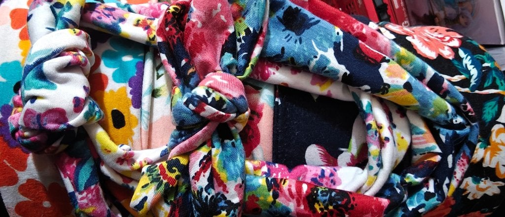 Lot de 6 bandeaux en tissu colorés à nouer, Enlèvement, Porté, Taille 36 (S), Bonnet