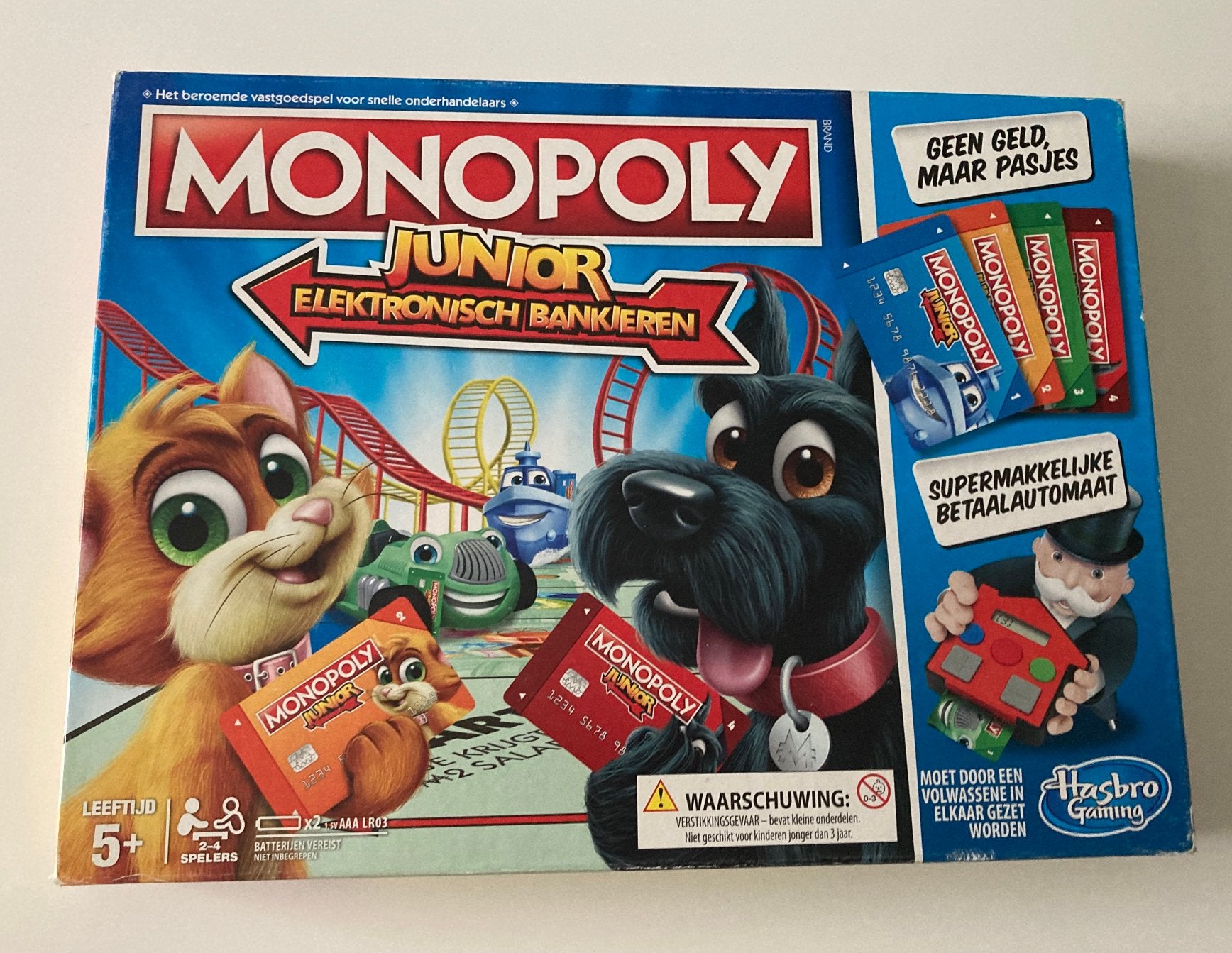 Monopoly Junior elektronisch bankieren, Drie of vier spelers, Ophalen of Verzenden, Zo goed als nieuw