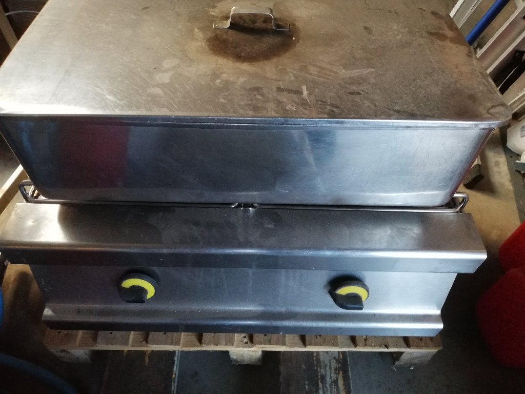 inox kookpot bedekt 2 gasvuren horeca, Ophalen, Gebruikt