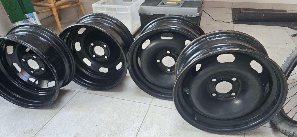 Lot de 4 jantes en fer 15" + 4 enjoliveurs Citroën C3., Auto-onderdelen, Banden en Velgen, Gebruikt, 15 inch, Velg(en), Ophalen of Verzenden
