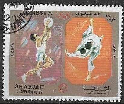 Sharjah 1972 - Stampworld 1116PA - Netball et judo (ST), Timbres & Monnaies, Envoi, Affranchi