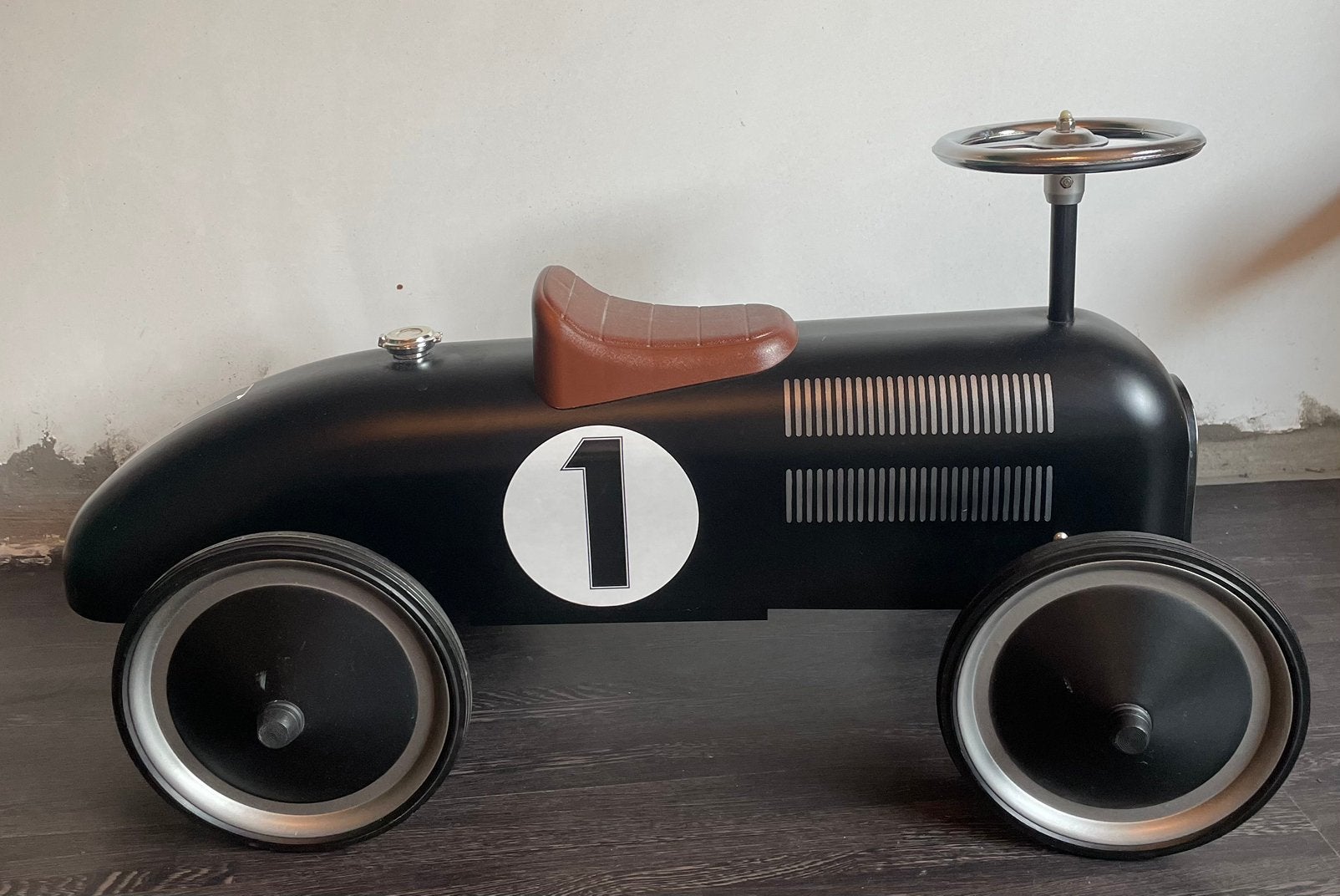 Prachtige metalen retro roller loopauto (model Jack), Ophalen, Zo goed als nieuw, Loopvoertuig