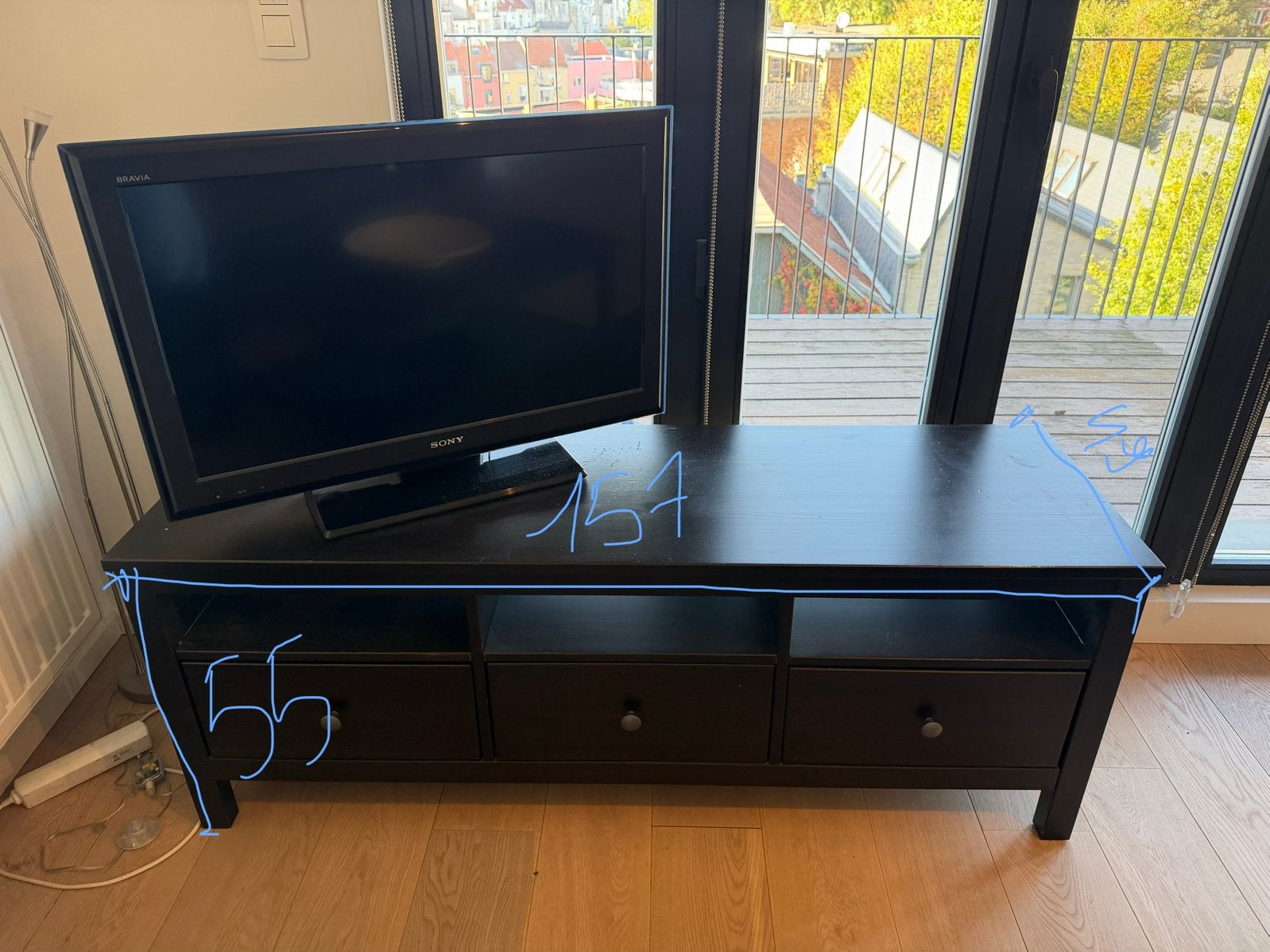 IKEA tv-meubel, Ophalen, Kunststof, Gebruikt, 150 tot 200 cm