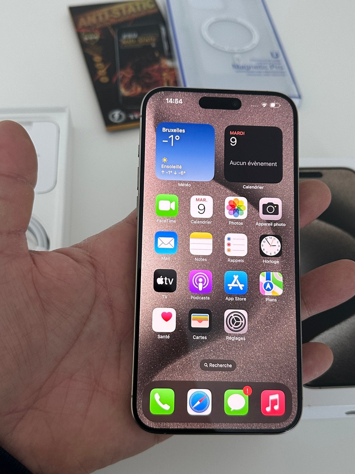 iPhone 15 Pro 128gb naturel titanium comme neuf, vd/éch, Télécoms, Téléphonie mobile | Apple iPhone, 128 GB, 86 %, Comme neuf