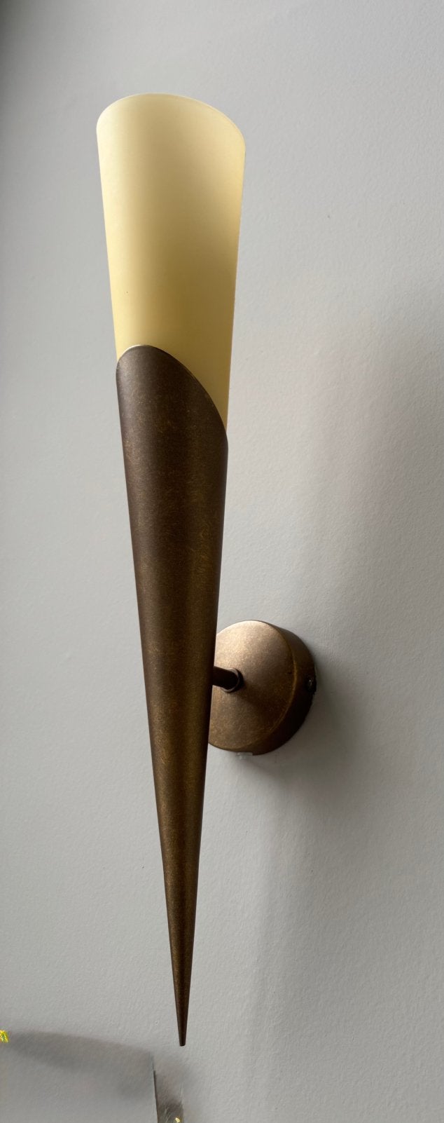 Lampe murale en bronze, Enlèvement ou Envoi, Utilisé, Verre