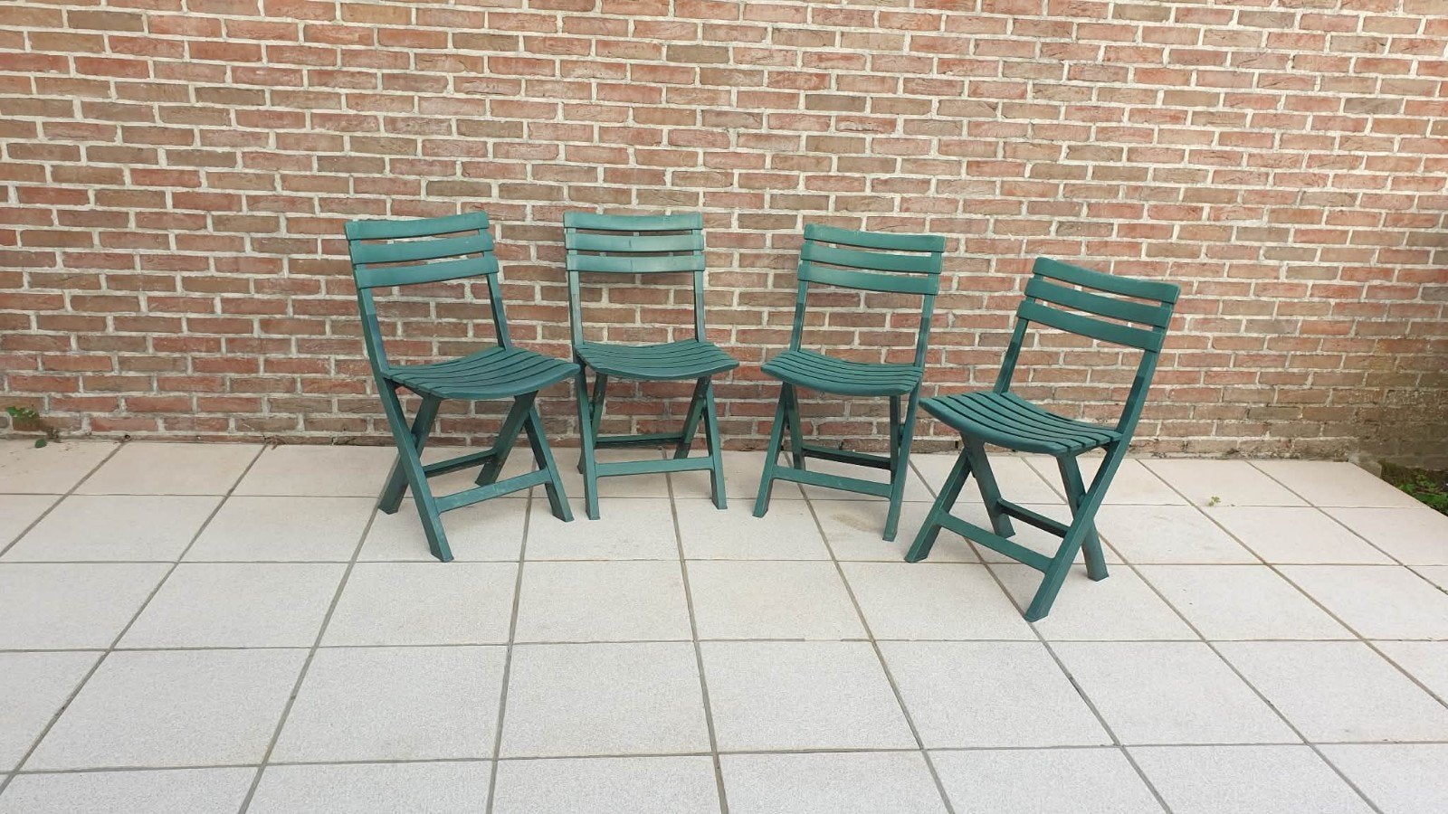 4 chaises de jardin., Enlèvement, Utilisé, Plastique, Pliant