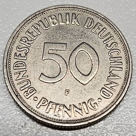 Duitsland : 50 Pfennig 1950 F KM#109.1 Ref 16859, Ophalen of Verzenden, Duitsland, Losse munt