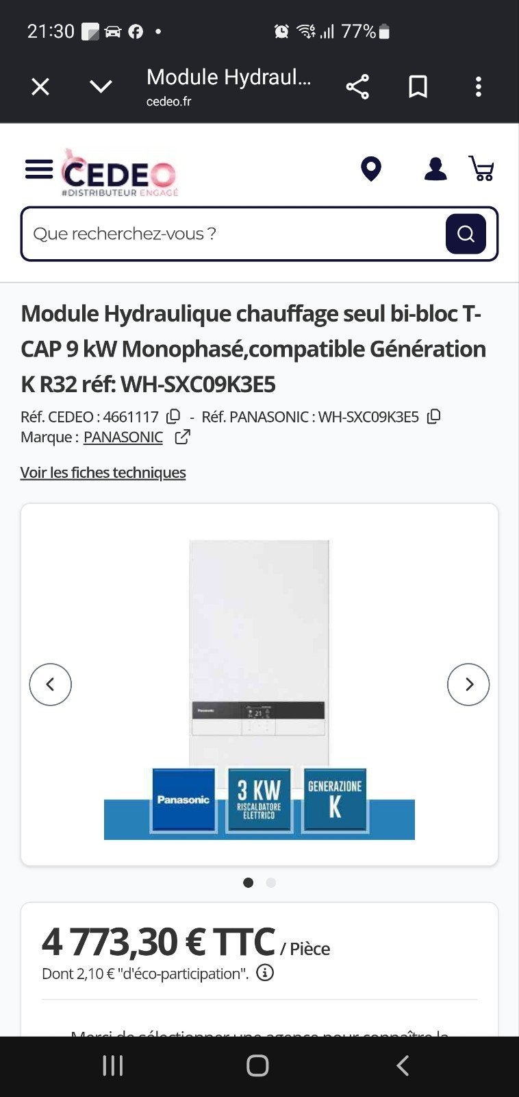 Gloednieuwe binnenunit met warmtepomp van Panasonic, Ophalen