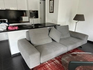 Grijze 2 persoonszetel, Ophalen, Gebruikt, Minder dan 75 cm, Tweepersoons