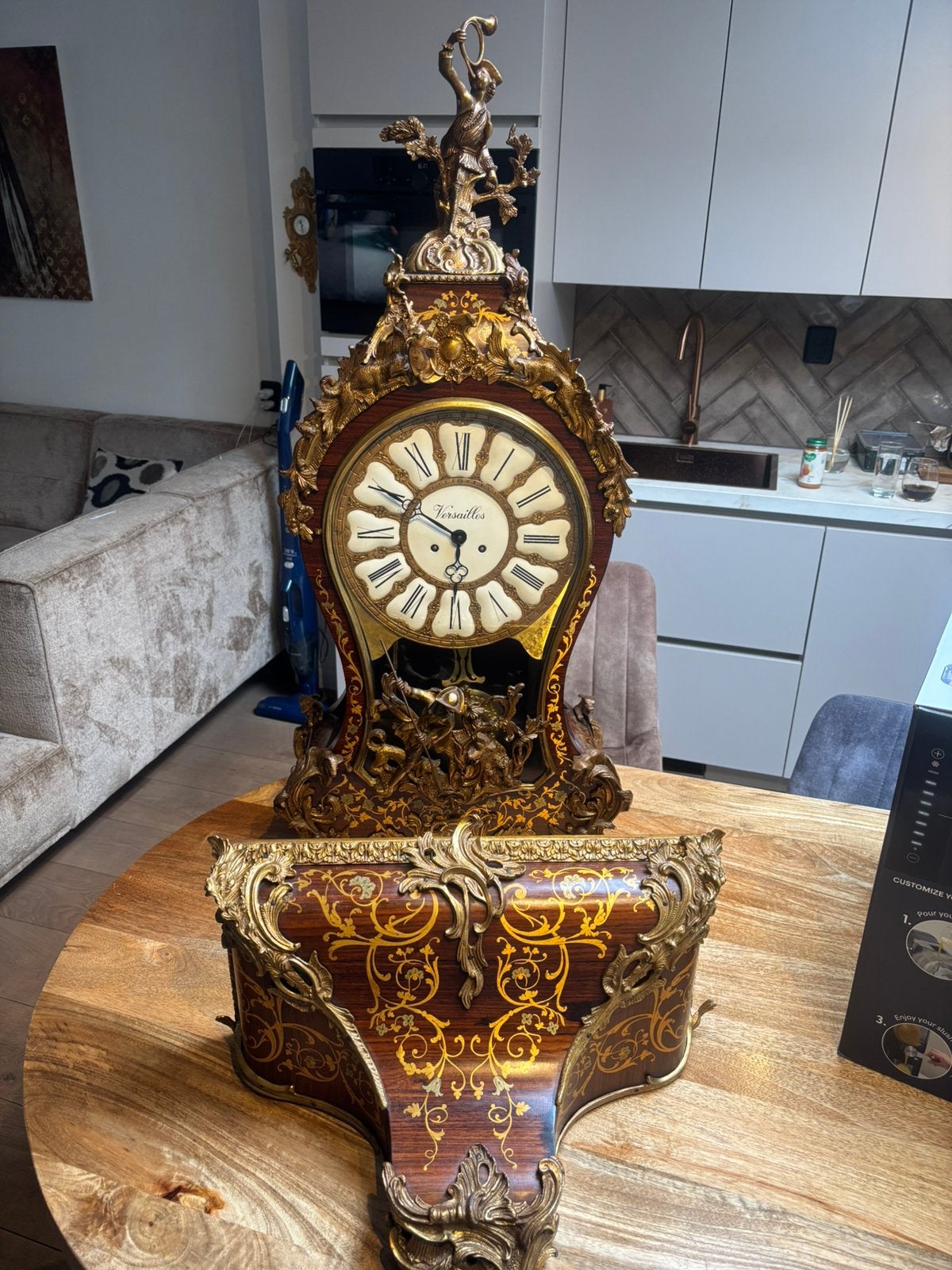 Boulle klok met console 140 cm hoog, Ophalen of Verzenden