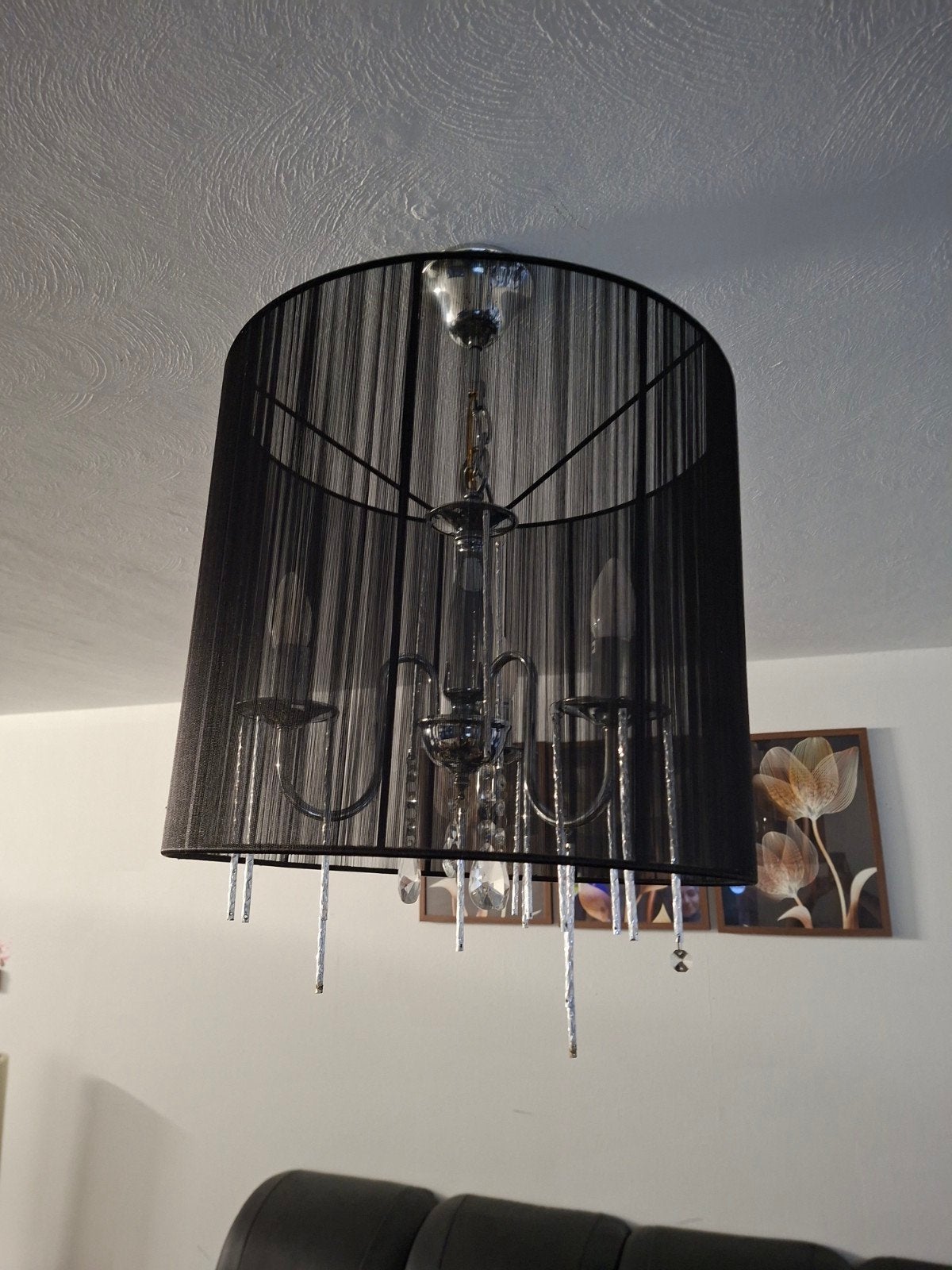 ​Set van 2 prachtige hanglampen (zwart/chroom), Ophalen, Zo goed als nieuw, Metaal, Modern