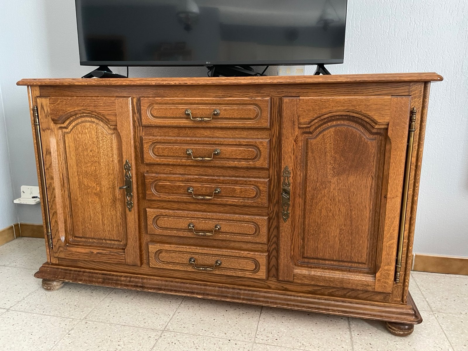 Dressoir/kast (zonder Tv toestel), Huis en Inrichting, Kasten | Dressoirs, Ophalen, Gebruikt, 100 tot 150 cm, Landelijke stijl