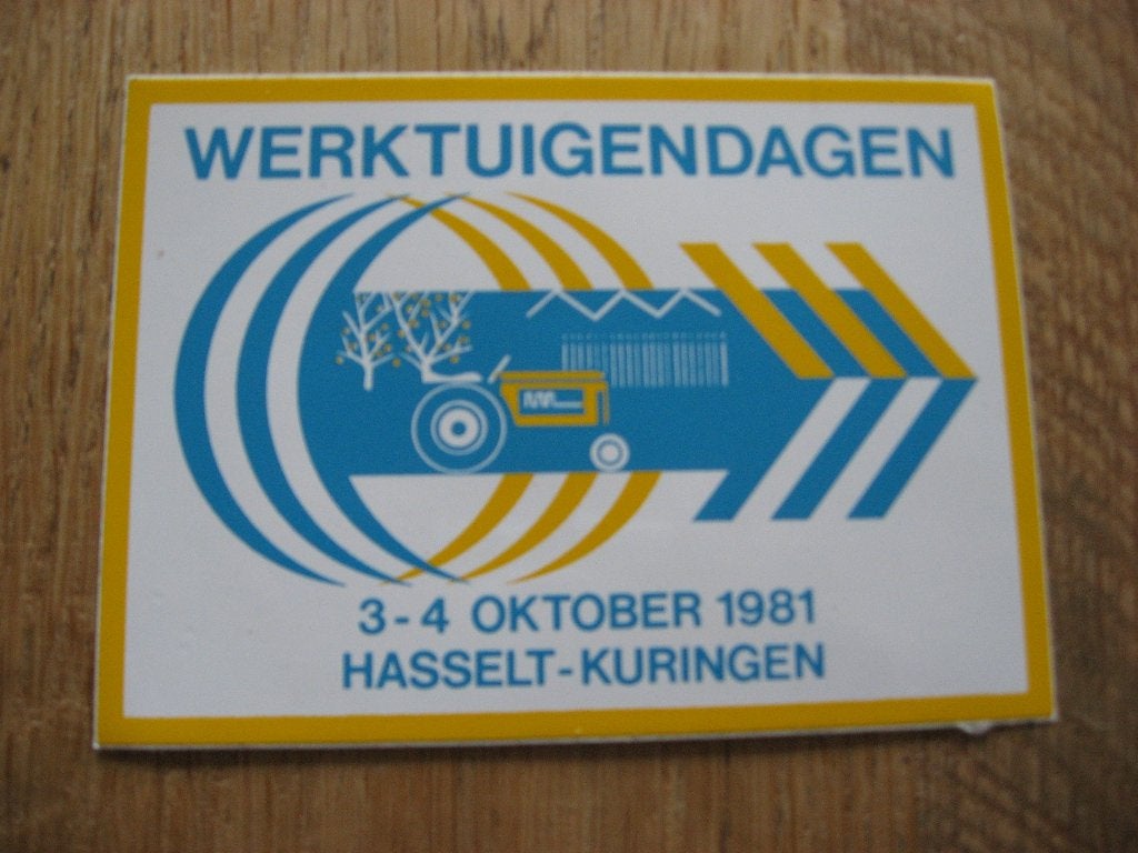 Vintage Sticker Hasselt Kuringen Tractor Werktuigdagen, Ophalen of Verzenden, Nieuw, Overige typen