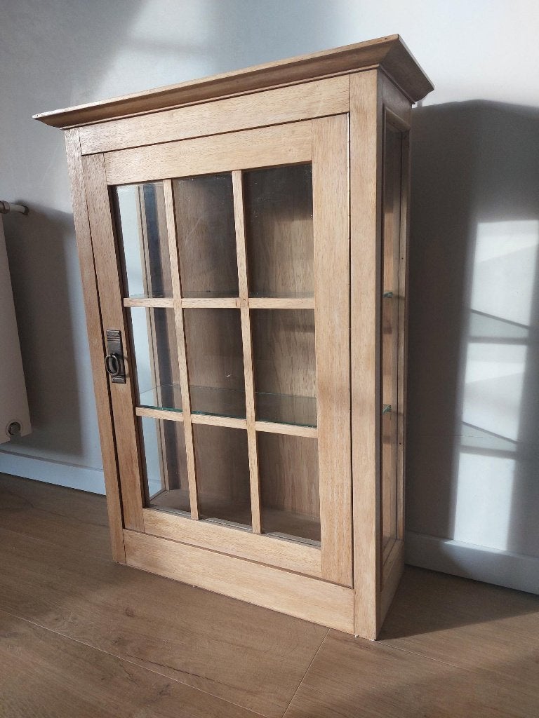 Landelijke houten vitrinekast (wandmodel), Chêne, Moins de 25 cm, Moins de 100 cm, Landelijk