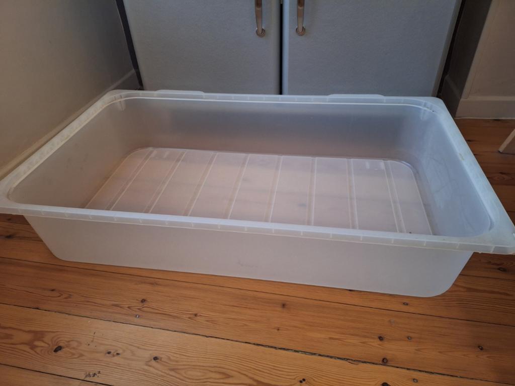 Witte plastic bak, Ophalen, Gebruikt, 40 tot 60 cm, 75 tot 100 cm