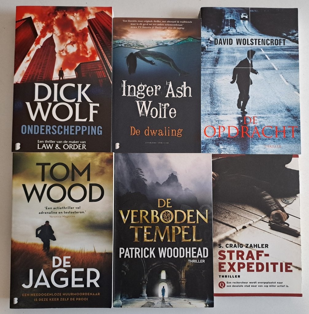 Thrillers & Detective & Oorlog (6), Enlèvement ou Envoi, Utilisé