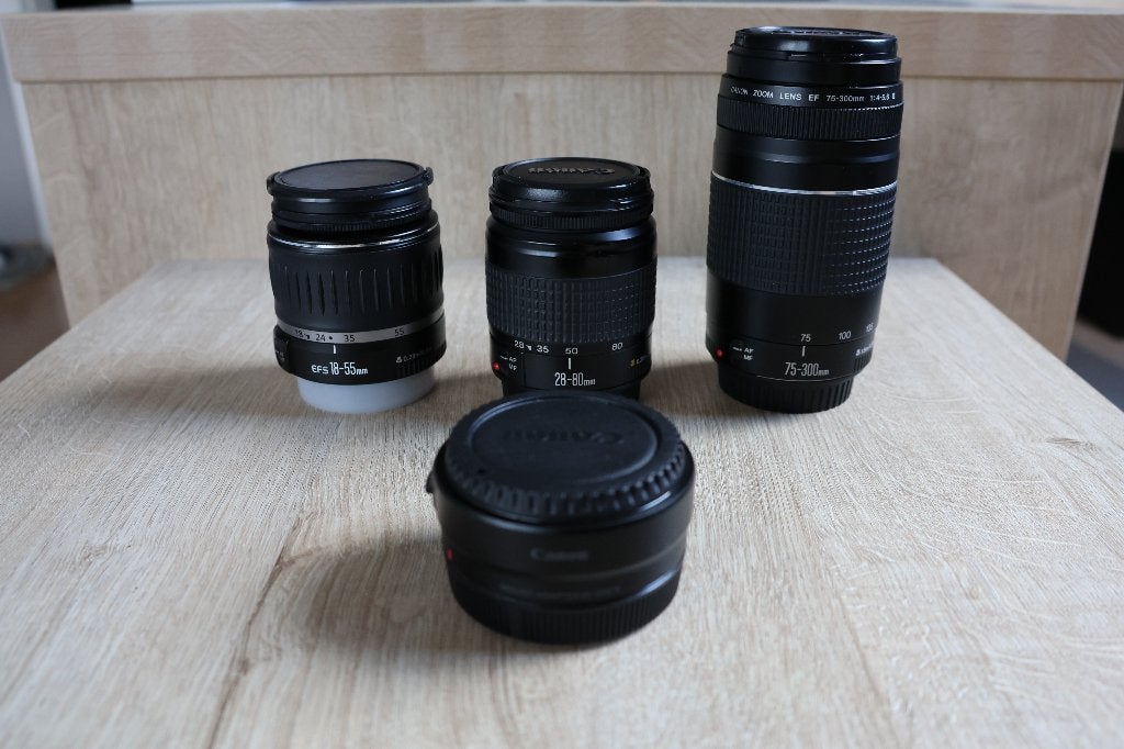 Canon EF & EF-S lenzenset + Canon EF-EOS R Mount Adapter, Canon, Overige typen, Ophalen of Verzenden, Zo goed als nieuw