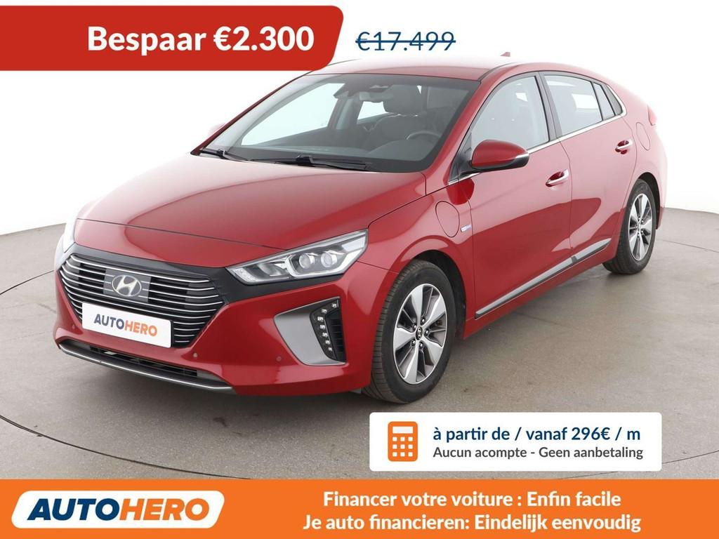 Hyundai IONIQ 1.6 Hybrid Premium (bj 2018, automaat), Auto's, Gebruikt, 1580 cc, Automatische klimaatregeling, Leder