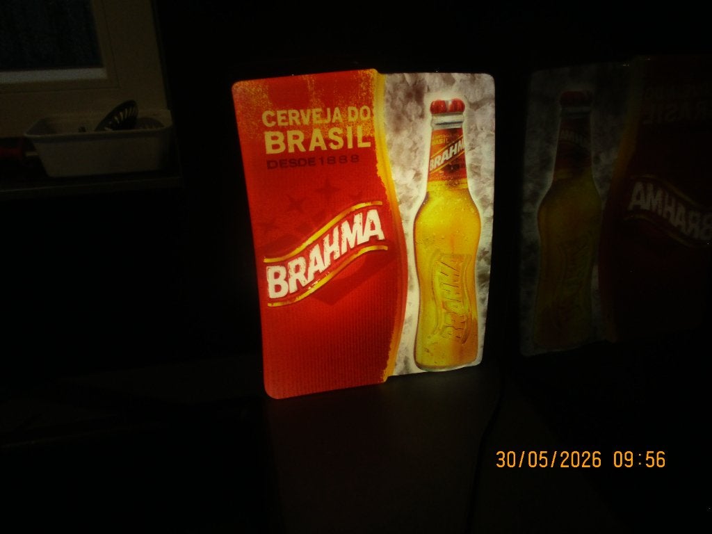 enseigne lumineuse publicitaire bière BRAHMA e, Collections, Enlèvement