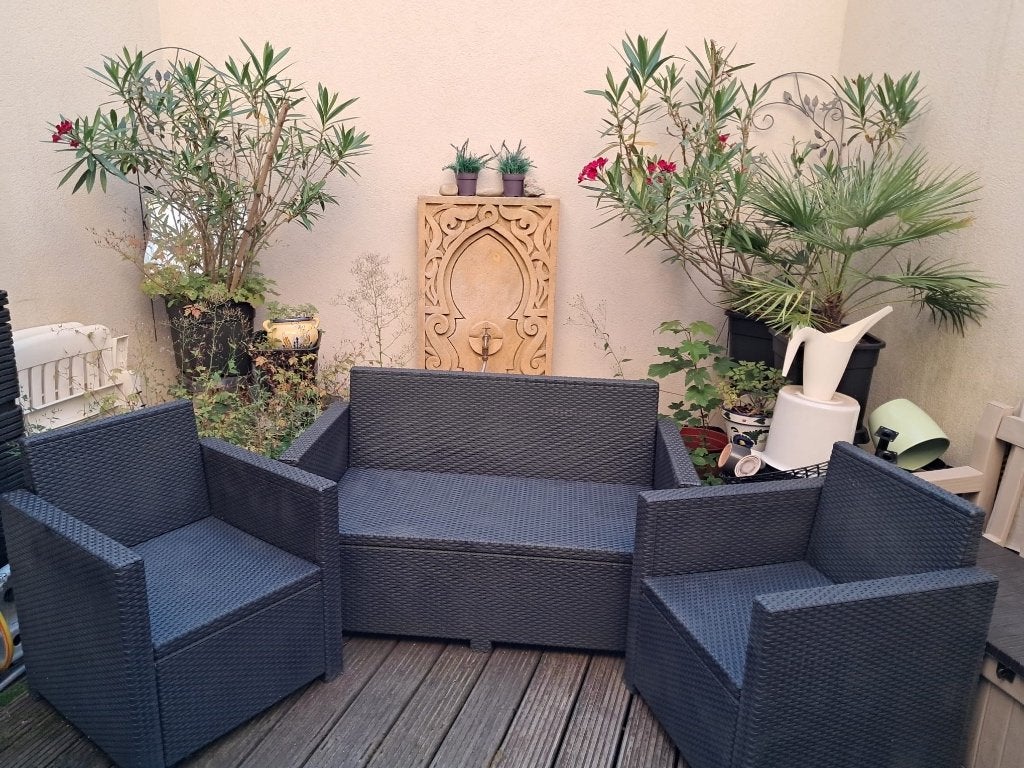 Salon de jardin, Jardin & Terrasse, Ensembles de jardin, Osier, Chaise, Comme neuf, Sets de jardin