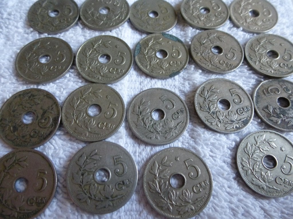 Anciennes pièces de monnaie belge (centimes et francs), Enlèvement, Métal, Monnaie en vrac