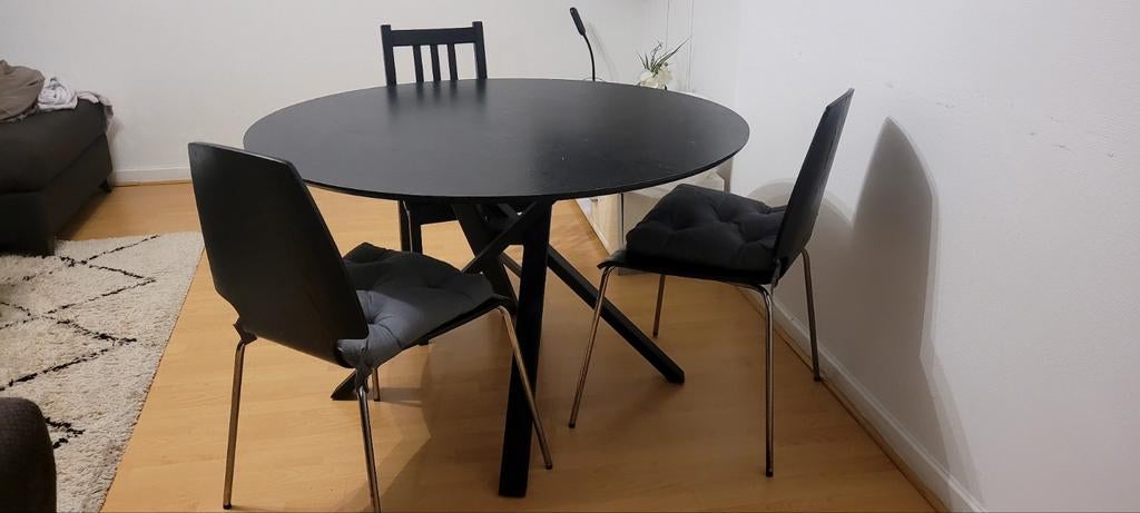 Ronde Eettafel Bruno 120cm, kleur zwart, Huis en Inrichting, Tafels | Eettafels, Ophalen, Overige materialen, Rond, Zo goed als nieuw