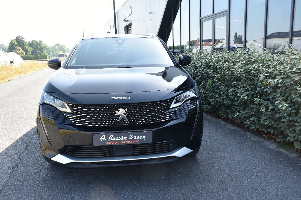 PEUGEOT 5008 PureTech GT- LINE 7PL / CAMERA, Auto's, 1199 cc, Leder en Stof, Zwart, 5 deurs