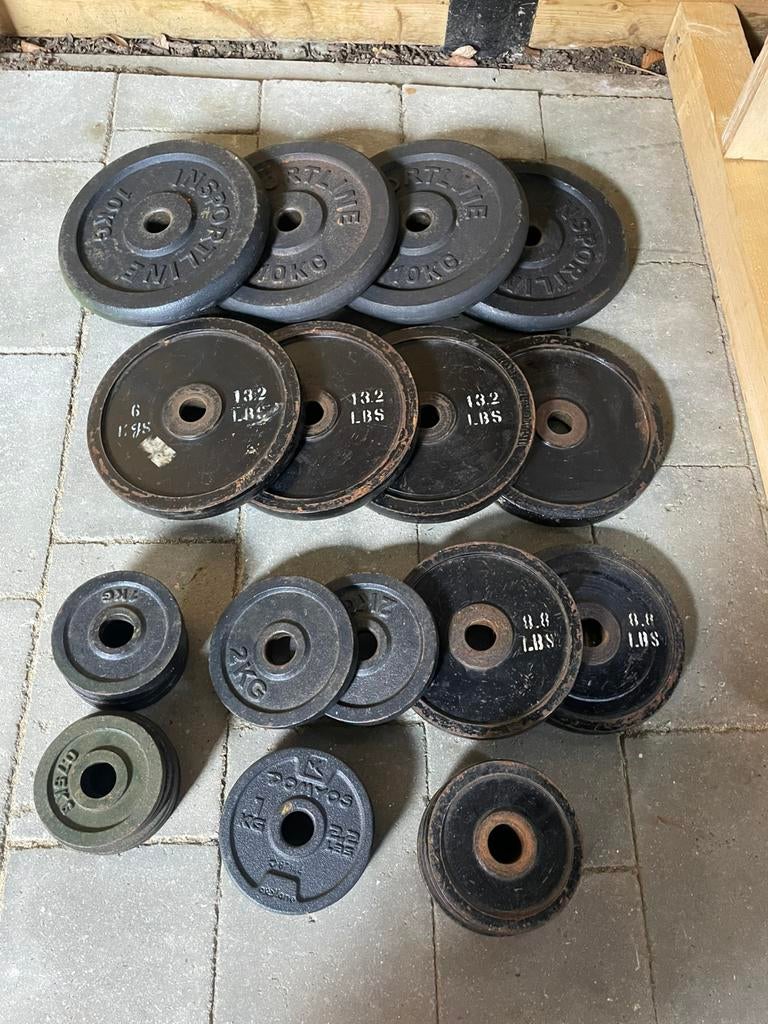 Halterschijven gewichten, Enlèvement, Comme neuf, Plaques d'haltères