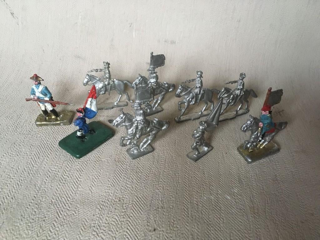 9 x Oude tinnen soldaatjes - Frans leger, Verzamelen, Militaria | Algemeen, Landmacht, Miniatuur of Beeldje, Ophalen of Verzenden