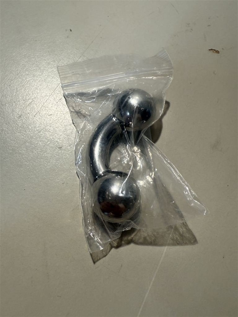 Zware 11MM Gebogen Barbell Prince Albert PA- 22MM Kogels, Bijoux, Sacs & Beauté, Piercings, Enlèvement ou Envoi, Neuf