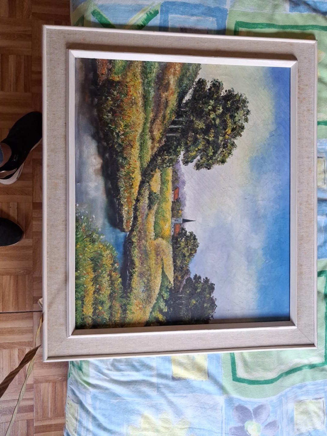 Vintage handgeschilderd landschap op doek, Ophalen, Handgeschilderd, Doek, Landschap