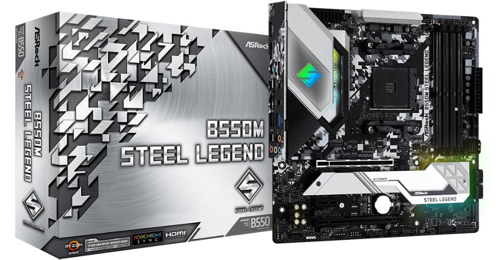 Asrock B550M Steel Legend met AMD Ryzen 5600X, DDR4, Ophalen of Verzenden, Zo goed als nieuw, Micro-ATX