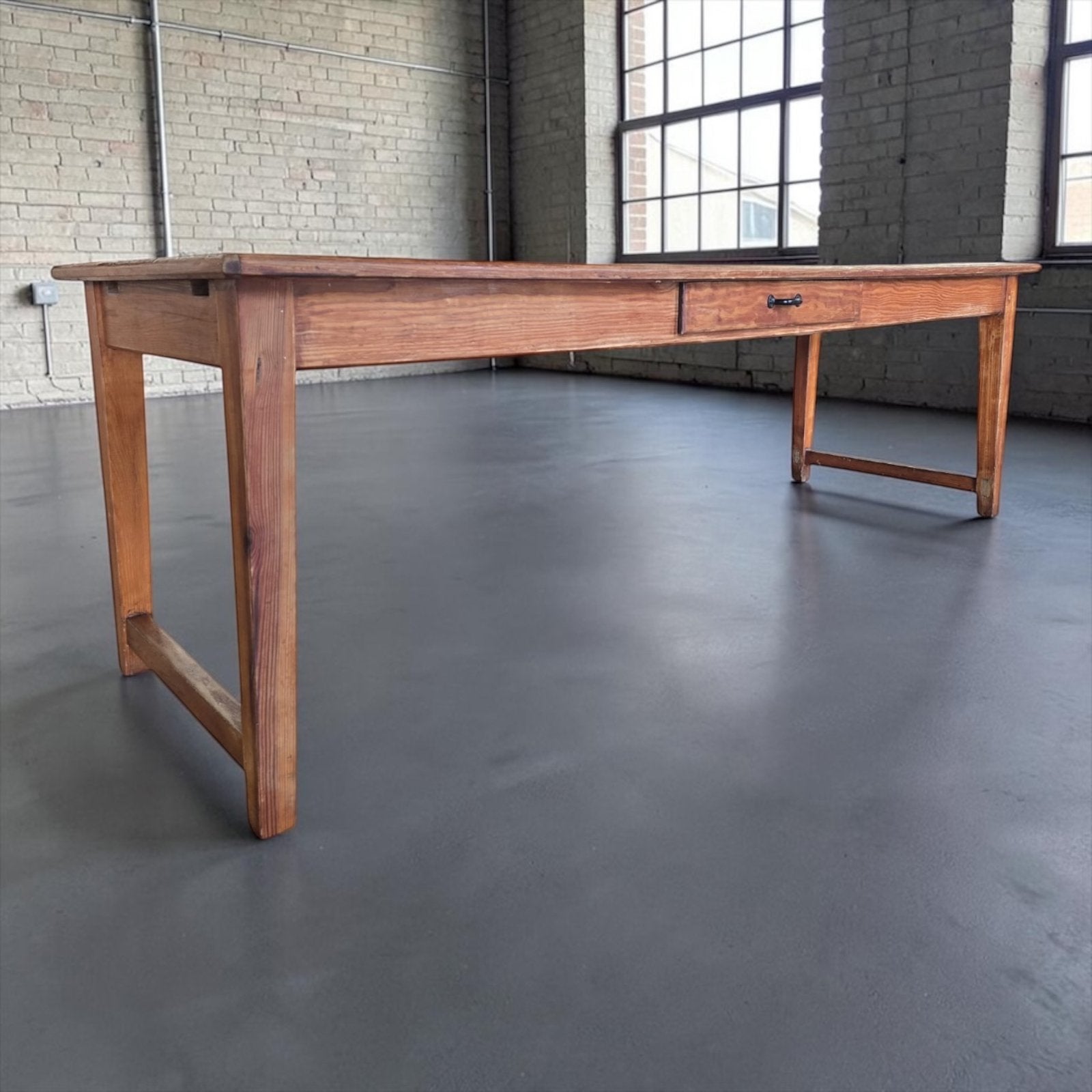 Vintage massief houten xl eettafel/ boerentafel, Ophalen of Verzenden
