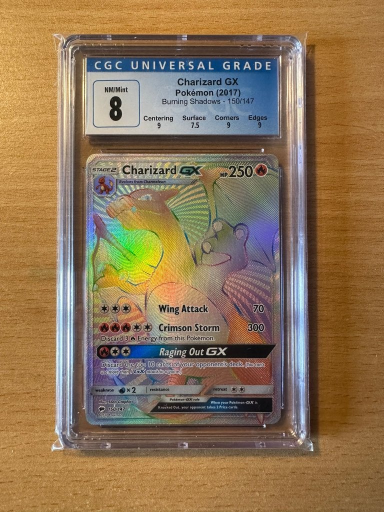 Charizard Gx Secret Rare - Ombres brûlantes CGC 8, Enlèvement ou Envoi, Neuf, Cartes en vrac