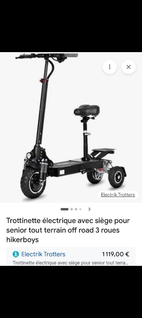 HIKERBOY SCOOTER Off-Road 2 avec siege (amovible), Vélos & Vélomoteurs, Trottinettes, Enlèvement, Comme neuf, Step électrique (E-scooter)