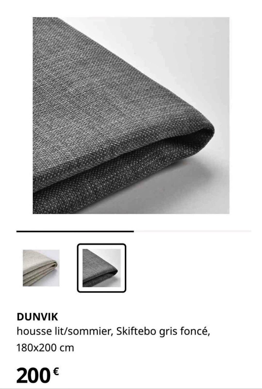 DUNVIK HOES 180x200, Ophalen, Zo goed als nieuw, Grijs