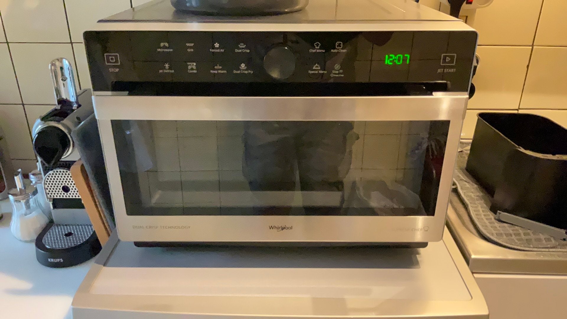Micro onde whirpool Deal Crisp Technology Supreme Chef, Whirlpool, Comme neuf, Enlèvement, 45 à 60 cm