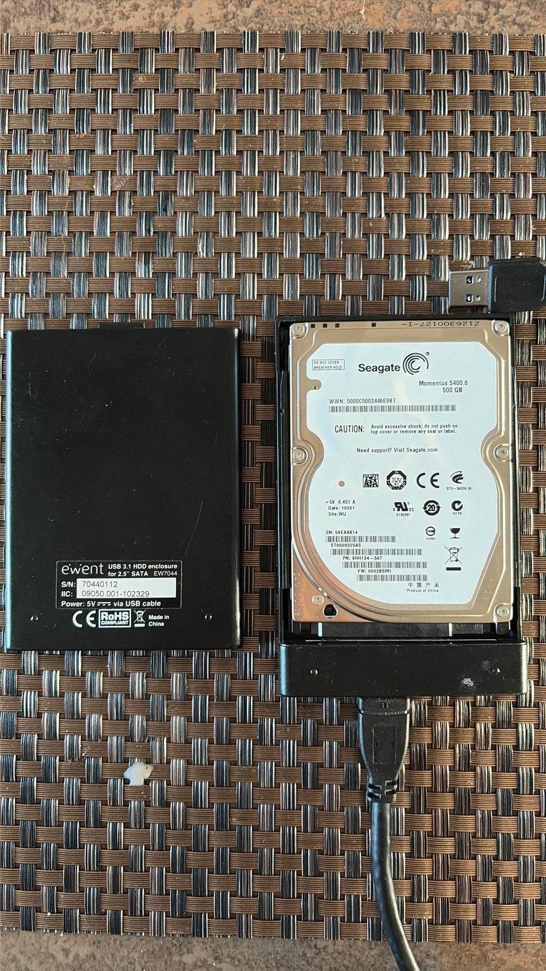 Seagate Sata 500gb, Computers en Software, Harde schijven, Ophalen, Zo goed als nieuw, SATA
